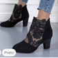 Schwarze High Heel-Sandalen für Damen mit Spitzendetails und offener Spitze für elegante und formelle Kleidung