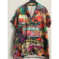 Per uomo Hippie Autobus Camicia Camicia hawaiana Camicia Aloha Manica corta Camicia Collo ripiegabile Tropicale Di tendenza Hawaiano Informale Hawaiano Per eventi Giallo Chiaro Blu-verde Nero S M L