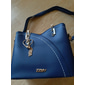 borsa da donna blu navy e rosa con ciondolo a forma di cuore – elegante borsa a tracolla e tote in similpelle per l'uso quotidiano