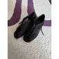 chaussures de danse à lacets noires pour femmes avec empiècements en maille et design à bout ouvert - chaussures de salon et de salsa confortables à talons