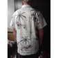 Homme Cocotier Plantes tropicales Chemise Chemise hawaïenne Chemise Aloha Manche Courte Chemise Col rabattu Mode Hawaïen Design Extérieur Plein Air Casual Noir Noir + blanc Blanche Print S M L