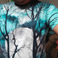 Chemise graphique de lune spooky unisexe pour homme t-shirt à manches courtes t-shirt à imprimé 3D t-shirt col rond vêtements de designer décontracté grandes tailles quotidien vacances violet jaune