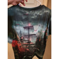 Herr Grafisk Skepp Nautisk T-shirt T-shirts Kortärmad T-shirt 3D-tryck Rund hals Skjorta Vintage Mode Designer Utomhus Ledigt Dagligen Blå Purpur Grön Vår & sommar Kläder S M L XL 2XL 3XL 4XL