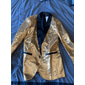 Homme Blazer Cocktail Bar Brillant Extérieur Avec Poches Strass Automne Hiver Uni Élégant Échauffement Col châle Noir Argenté Vin Bleu Roi Dorée Veste