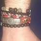 Homens mulheres 4pçs Abotoaduras Pulseiras com Miçangas Pulseiras de couro Presente Diário Retro Moda Europeu Marron