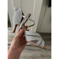 Women's Silver Rhinestone Dance Shoes with Crisscross Straps - Open-Toe Ballroom and Latin Heels