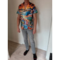 Per uomo Hippie Autobus Camicia Camicia hawaiana Camicia Aloha Manica corta Camicia Collo ripiegabile Tropicale Di tendenza Hawaiano Informale Hawaiano Per eventi Giallo Chiaro Blu-verde Nero S M L