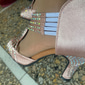 Femme Chaussures Latines Danse de Salon Danse carrée Collections de fêtes Mode Fête / Soirée Strass Talon Bobine Bout ouvert Fermeture Adulte Noir Argent Rose