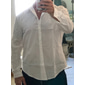Per uomo Camicia camicia di lino Camicia estiva Abbigliamento mare Camicia con bottoni Tinta unica Esterno Da mare Nero Bianco Rosa Blu Manica lunga Collo ripiegabile Primavera estate Abbigliamento
