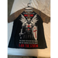Camiseta gráfica de fe para hombres caballero guerrero 'El diablo me vio hasta que dije AMEN' camiseta motivacional de manga corta