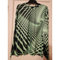 男性用 3D印刷 グラフィック Tシャツ 長袖 Tシャツ 3Dプリント クルーネック シャツ スポーツ デザイナー ベーシック 日常 アウトドア ストリート ブルー A B 春 & 秋 衣類 S M L XL XXL 3XL 4XL