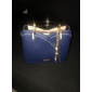 Bolso de mano para mujer en azul marino y rosa con colgante de borla en forma de corazón: elegante bolso bandolera y tote de piel sintética para uso diario