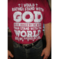 Herren Kurzarm Grafik T-Shirt 'Steh mit Gott und lass dich von der Welt beurteilen' Religiöses Glaubens-Tee