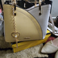 borsa da donna blu navy e rosa con ciondolo a forma di cuore – elegante borsa a tracolla e tote in similpelle per l'uso quotidiano