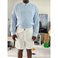 Homme Chemise Chemise à col officier Chemisette Chemise d'été Tenues de plage Chemise décontractée Chemise boutonnée Couleur unie Vacances Curise Noir Blanche Rose Claire Bleu manche longue Col