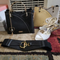 borsa da donna blu navy e rosa con ciondolo a forma di cuore – elegante borsa a tracolla e tote in similpelle per l'uso quotidiano