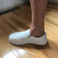 Femme Basket chaussures blanches Chaussures blanches Grandes Tailles Baskets à enfiler Extérieur du quotidien Couleur unie Talon Plat Bout rond basique Décontractées Minimalisme Marche Maille