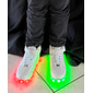 Baskets montantes à LED dorées pour enfants et hommes avec semelle colorée, sangle réglable et finition brillante