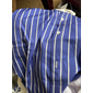 Per uomo Camicia elegante Camicia con polsini alla francese Camicia con Colletto A righe Matrimonio Lavoro Marrone rossastro Blu chiaro Nero Blu Manica Lunga Collo ripiegato Primavera, Autunno