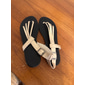 Schwarze Riemchensandalen mit Zehenring und verstellbarer Schnalle für Damen – bequeme Sommer-Ballerinas für die Freizeit