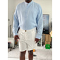Homme Chemise Chemise à col officier Chemisette Chemise d'été Tenues de plage Chemise décontractée Chemise boutonnée Couleur unie Vacances Curise Noir Blanche Rose Claire Bleu manche longue Col