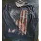 4 de julio de 2026 250° Día de los Caídos camiseta de manga larga de cuello redondo gráfica patriótica vintage desgastada impresión 3D bandera americana bandera nacional veterano camiseta de manga