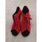 chaussures de danse à lacets noires pour femmes avec empiècements en maille et design à bout ouvert - chaussures de salon et de salsa confortables à talons