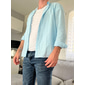 Homme Chemise Chemise à col officier Chemisette Chemise d'été Tenues de plage Chemise décontractée Chemise boutonnée Couleur unie Vacances Curise Noir Blanche Rose Claire Bleu manche longue Col