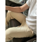 Męskie Lniane spodnie Spodnie Spodnie plażowe Ściągana na sznurek Kieszeń Elastyczny pas Równina Komfort Oddychający Codzienny Elegancki Hip hop Jasne khaki Czarny Średnio elastyczny