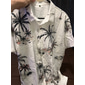 Homme Cocotier Plantes tropicales Chemise Chemise hawaïenne Chemise Aloha Manche Courte Chemise Col rabattu Mode Hawaïen Design Extérieur Plein Air Casual Noir Noir + blanc Blanche Print S M L