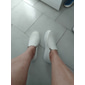 Femme Basket chaussures blanches Chaussures blanches Grandes Tailles Baskets à enfiler Extérieur du quotidien Couleur unie Talon Plat Bout rond basique Décontractées Minimalisme Marche Maille