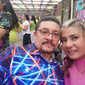 Hombre Bloque de color de impresión en 3D Diseño Geométrico Camisa Abotonar la camisa Manga Larga Moda Design Casual Exterior Calle Festivos Verano Primavera Cuello Vuelto Estampado Abotonar Rosa