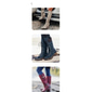 bottes vintage en similicuir rouge pour femmes avec accents de boucle - parfaites pour les aventures en plein air, les sorties décontractées et la mode d'automne