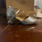 Zapatos de baile de salón para mujer con purpurina plateada y correa en el tobillo: zapatos de fiesta de salsa latina con tacón medio brillante para bodas y ocasiones especiales