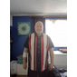 Camisa de hombre estilo vintage de los años 50, camisa de bolos, camisa casual, camisa abotonada, camisa retro de rayas verticales, bloques de color, cuello de solapa, manga corta, ropa de vacaciones con estampado urbano.