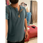 Hombre Camisa henley gofrada Tee Manga Corta Cuadros A Cuadros Moda Design Cómodo Botones Henley Casual Diario Exterior Verano Azul Piscina Negro Blanco Camiseta Henley