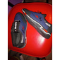 baskets sportives bleues et noires pour hommes - chaussures d'extérieur durables avec système de laçage rapide, idéales pour la randonnée et les vêtements décontractés