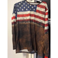 4 de julio de 2026 250° Día de los Caídos camiseta de manga larga de cuello redondo gráfica patriótica vintage desgastada impresión 3D bandera americana bandera nacional veterano camiseta de manga