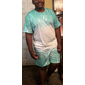 Men's Graphic Gradient 2pcs Tees sets Tee Set Short Sleeve Short Pants Crew Neck Fashion Lightweight Basic Street Daily Sports Print Summer Spring Navy Blue Green Dark Gray