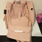 סט תיקים 3 חלקים לנשים - תיק ורוד דמוי עור, תיק כתף ומצמד שרשרת עם פירוט ציצית לשימוש אלגנטי וקז'ואלי
