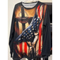 4 de julio de 2026 250° Día de los Caídos camiseta de manga larga de cuello redondo gráfica patriótica vintage desgastada impresión 3D bandera americana bandera nacional veterano camiseta de manga