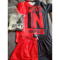 Herren Grafik Buchstabe 2St T-Shirts-Sets Passende Sets Kurzarm Kurze Hosen Rundhalsausschnitt Sport Designer Sportbekleidung Outdoor Straße Täglich Kordelzug Sommer Frühling Schwarz / Weiß Schwarz