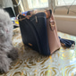 dames marineblauwe en roze handtas met hartvormige kwastbedel – elegante imitatieleren crossbody en tote bag voor dagelijks gebruik