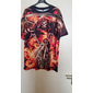 Voor heren Grafisch Doodskoppen Vlam Motor T-shirt Motorfiets T-shirt Korte mouw T-shirt 3D-afdrukken Strakke ronde hals Overhemd Vintage Modieus Ontwerper Buiten Dagelijks Sport Blauw Oranje Grijs