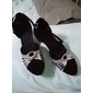 scarpe da ballo in raso nero da donna con cinturini in strass - ideali per balli da sala, latino e salsa