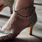 chaussures de danse latine en satin pour femmes - sandales à talons hauts à bout ouvert avec brides à la cheville pour la salsa, la salle de bal et le tango