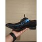 scarpe eleganti stringate in similpelle verniciata bordeaux lucido da uomo con dettagli brogue - scarpe oxford formali per matrimoni, feste ed eventi aziendali