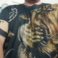 Homme Unisexe Tigre Impressions Graphiques T-shirt Manche Courte T-shirt Impression 3D Col ras du cou Chemise Sports Occasionnel Grand et Long Extérieur Rue Quotidien Noir / Blanc Argent + or Or