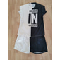 Herren Grafik Buchstabe 2St T-Shirts-Sets Passende Sets Kurzarm Kurze Hosen Rundhalsausschnitt Sport Designer Sportbekleidung Outdoor Straße Täglich Kordelzug Sommer Frühling Schwarz / Weiß Schwarz