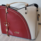 borsa da donna blu navy e rosa con ciondolo a forma di cuore – elegante borsa a tracolla e tote in similpelle per l'uso quotidiano